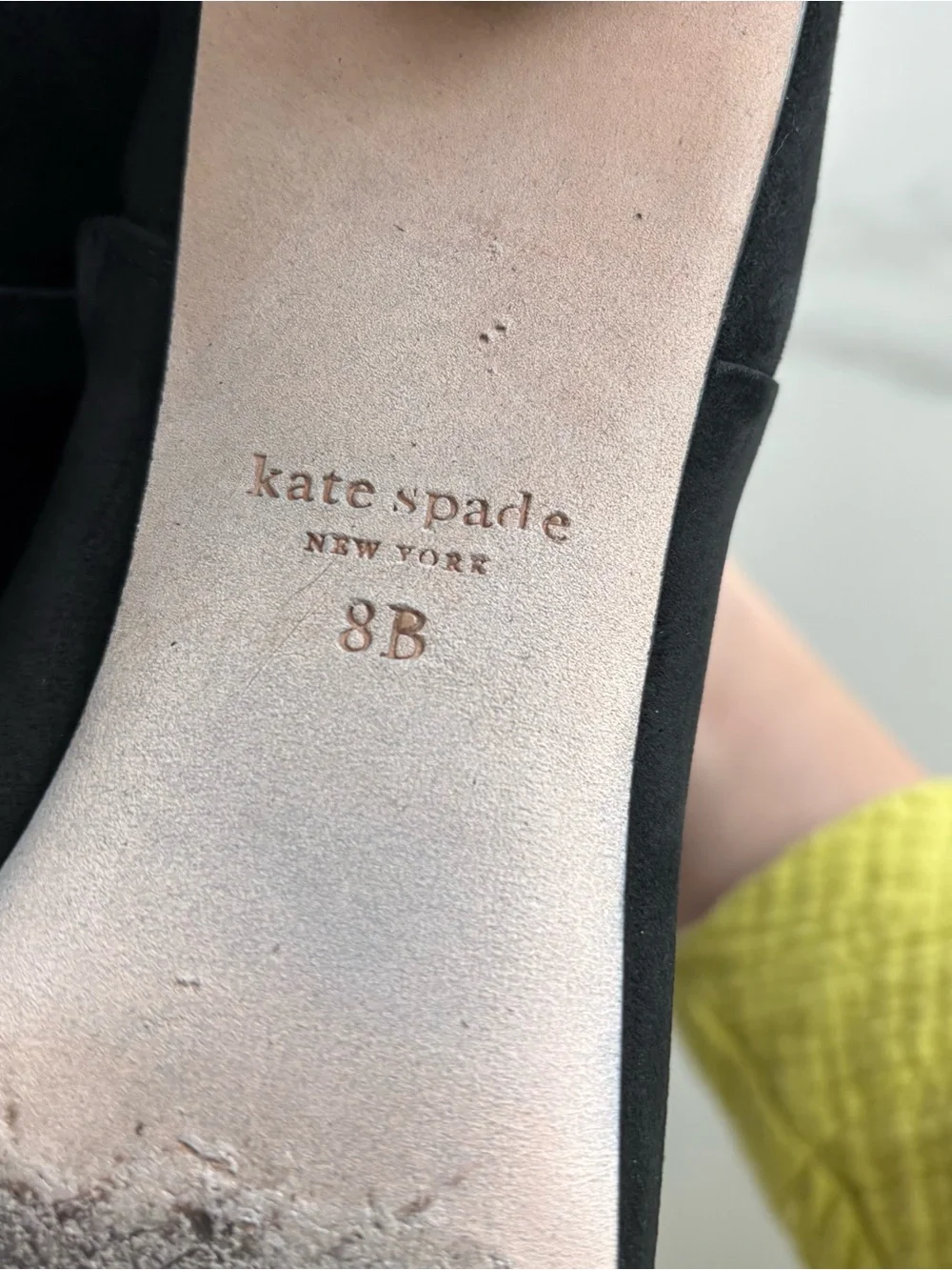 kate spade Sydney Black Suede Ankle Boots with Sphere Heel Sz 8